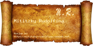 Mititzky Rudolfina névjegykártya